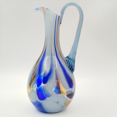 купить Кувшин с декором виде цветных полос и пятен, цветное стекло, гутная техника, СССР, 1970-1990 гг.