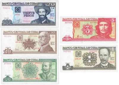 купить Куба набор 1, 3, 5, 10 и 20 песо 2005 -2019 годов