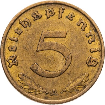 купить Германия (Третий рейх) 5 рейхспфеннигов (reichspfennig) 1938 A