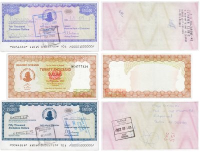 купить Зимбабве набор из 3 банкнот 10000, 20000, 50000 долларов 2003-2005