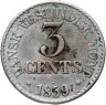 Купить Датская Вест-Индия 3 цента 1859