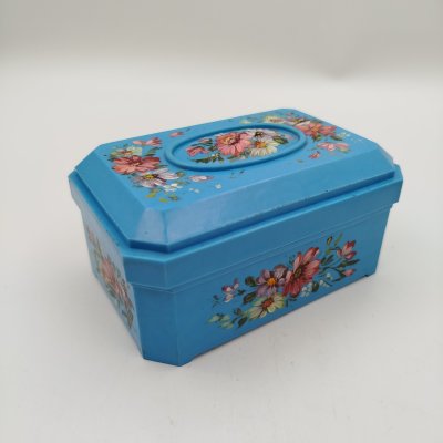 купить Шкатулка с цветочным декором, карболит, роспись, Завод «Карболит», карболит, роспись, Завод «Карболит», СССР, 1950-1960 гг.