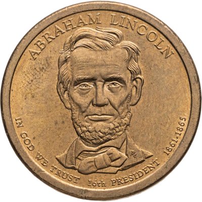 купить США 1 доллар (dollar) 2010 Президент США - Авраам Линкольн (1861-1865)