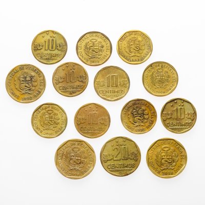 купить Перу набор монет 10 и 20 сентимо 1992-2019 (14 монет)