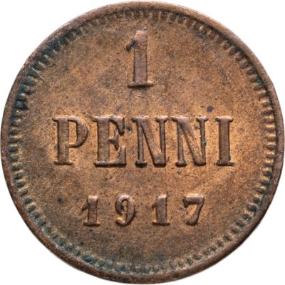 Купить 1 пенни (penni) 1917, монета для Финляндии