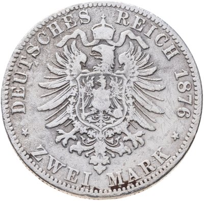 купить Германия Пруссия 2 марки 1876 А