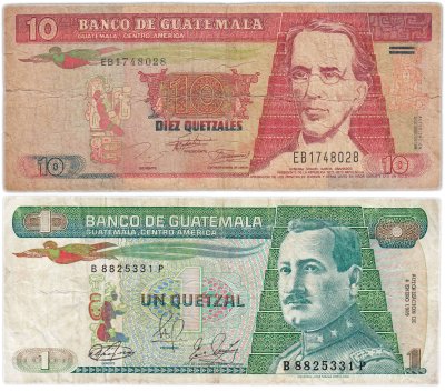 купить Гватемала набор из 2 банкнот 1 и 10 кетцаль 1989-1994
