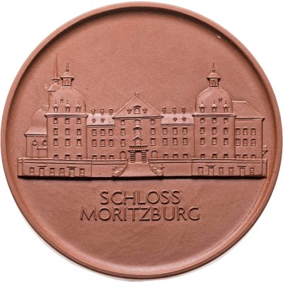 купить Германия медаль "Замок Морицбург" Мейсен ГДР фарфор в футляре