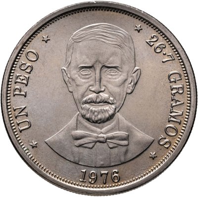 купить Доминикана 1 песо (peso) 1976 "100 лет со дня смерти Хуана Пабло Дуарте"