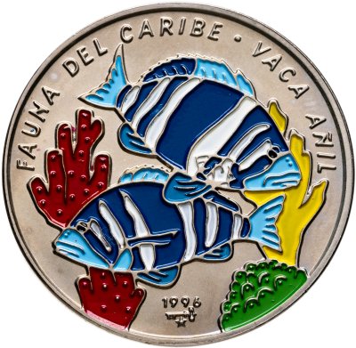 купить Куба 1 песо (peso) 1996 "Карибская фауна - Вака Индиго"