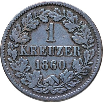 купить Германия, Баден 1 крейцер (kreuzer) 1860