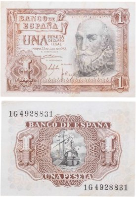 купить Испания 1 песета 1953