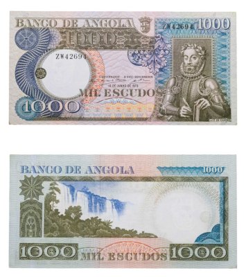 купить Ангола 1000 эскудо 1973 "Водопады Дуке-де-Браганса Каландула"