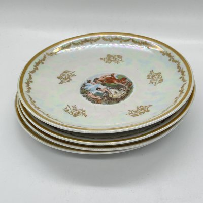 купить Набор десертных тарелок на 4 персоны из сервиза "Мадонна", фарфор, деколь, золочение, Triptis Porzellan, ГДР, 1957-1968 гг.