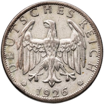 купить Германия 2 рейхсмарки (reichsmark) 1926, знак монетного двора "A" — Берлин
