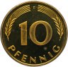 Купить Германия 10 пфеннигов (pfennig) 1983, знак монетного двора: "F" - Штутгарт