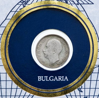 Купить Серия "Великие исторические серебряные монеты мира" - Болгария 20 левов 1930 (монета и 1 марка в конверте)