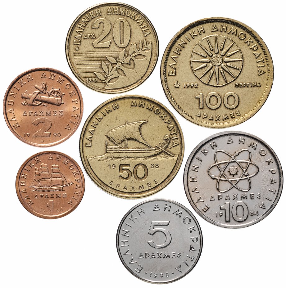 купить Греция - набор 7 монет 1978 - 1998 год