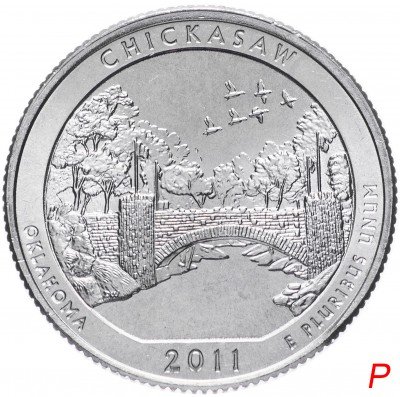 купить США 1/4 доллара (25 центов, квотер) 2011 P — "Национальная рекреационная зона Чикасо" (10-й парк)