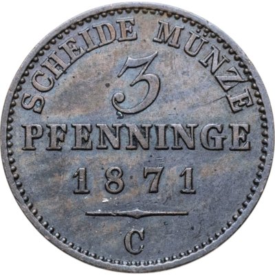 купить Пруссия 3 пфеннинга 1871 А
