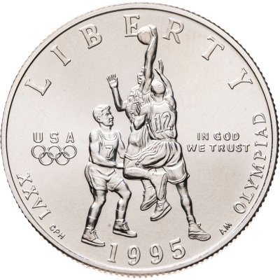 купить США 50 центов (1/2 доллара, half dollar) 1995 "XXVI летние Олимпийские Игры, Атланта 1996 - Баскетбол"