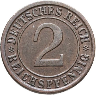купить Германия (Веймарская республика) 2 рейхспфеннига (reichspfennig) 1924