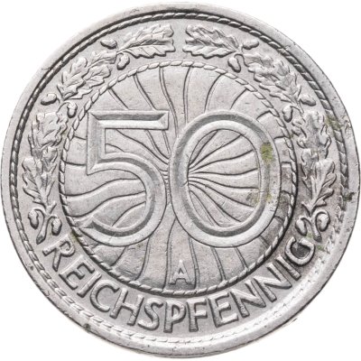 купить Германия 50 рейхспфеннигов (reichspfennig) 1929 A знак монетного двора "A" — Берлин