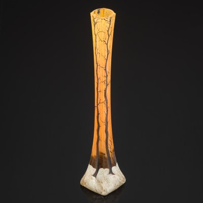 купить Ваза, украшенная изображением зимнего пейзажа, Legras et C. (?), стекло, роспись полихромной эмалью, Франция, 1900-1930 гг.