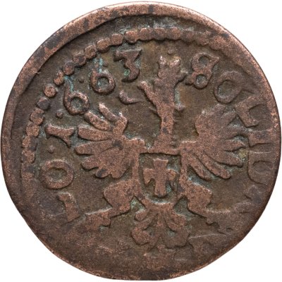 купить Речь Посполитая 1 солид 1663 Ян II Казимир - герб Польши на реверсе