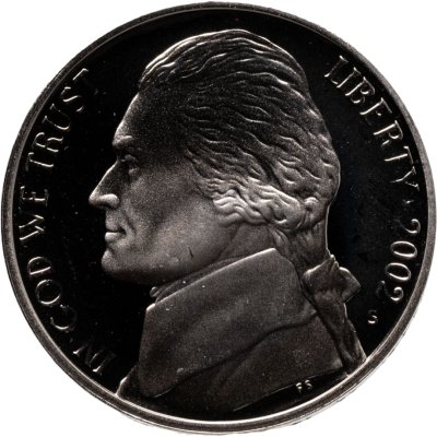 купить США 5 центов (cents) 2002 S Proof Jefferson Nickel (Джефферсон) знак монетного двора "S" - Сан-Франциско