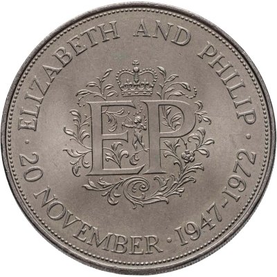 купить Великобритания 25 пенсов (pence) 1972 "Королевская серебряная свадьба"