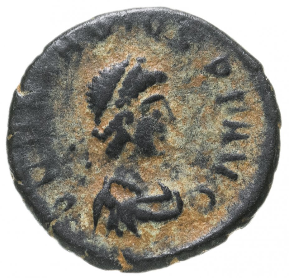 купить Римская империя, Аркадий, 383г., Нуммий. (Виктория тащит за волосы пленника)