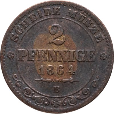 купить Германия, Саксония 2 пфеннига 1864