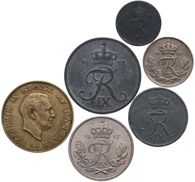 купить Дания годовой набор монет для обращения 1957 (6 шт.)