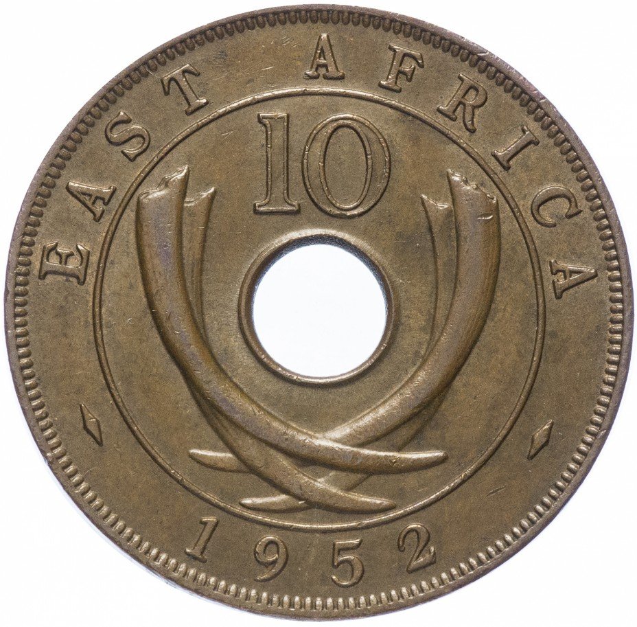купить Восточная Африка 10 центов 1952