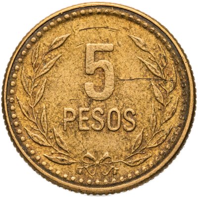 купить Колумбия 5 песо (pesos) 1990