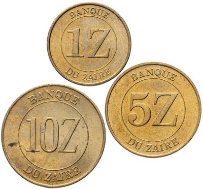 купить Заир. Набор №1 (3 монеты) 1987-1988