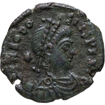 купить Римская империя, Феодосий II, 408-450 годы, центенионалий (Два императора стоят, держа между собой земной шар)