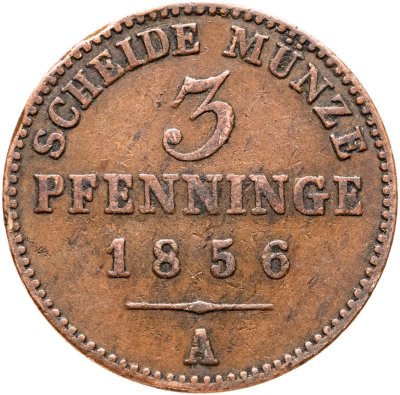 купить Германия, Пруссия 3 пфеннинга 1856 А