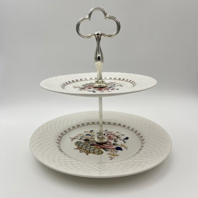 купить Фруктовница двухуровневая с цветочным джекором в восточном стиле, серия "Jasmine", фаянс, деколь, Enoch Wedgwood (Tunstall) Ltd., Великобритания, 1960-1980 гг.