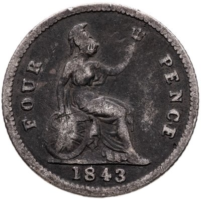 купить Великобритания 4 пенса (pence) 1843