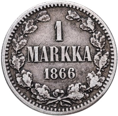 купить 1 марка 1866 S Российская Финляндия