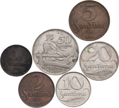 купить Латвия полный годовой набор монет для обращения 1922 (6 шт.)