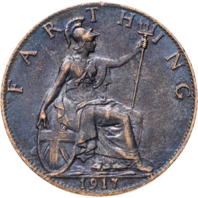 купить Великобритания 1 фартинг (farthing) 1917