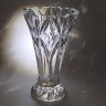 Купить Ваза с геометрическим декором и фигурным краем, хрусталь, алмазная грань, СССР, 1970-1990 гг.