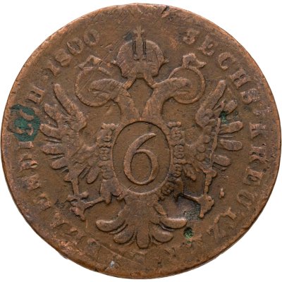 купить Австрия 6 крейцеров 1800, знак монетного двора "В" - Кремница