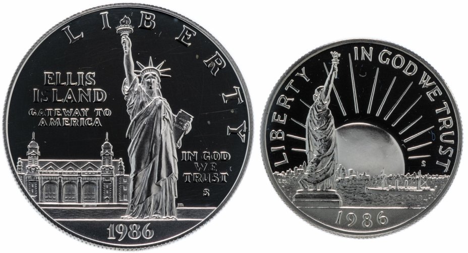 купить США  набор монет 1986 S "100 лет Статуе Свободы" (в коробке)