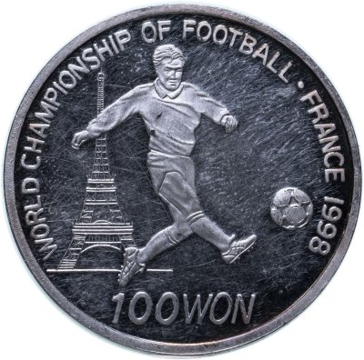 купить Северная Корея 100 вон 1995 Чемпионат мира по футболу 1998