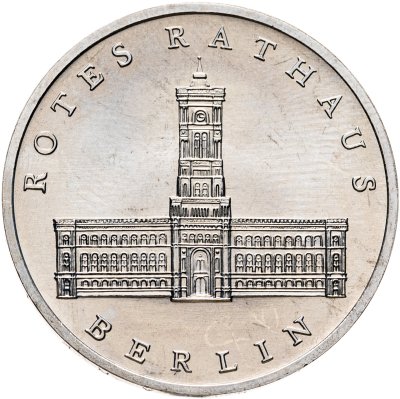 купить Германия (ГДР) 5 марок 1987 "750 лет Берлину – Красная Ратуша"
