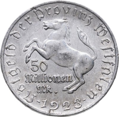 купить Германия, Вестфалия, нотгельд 50 миллионов марок 1923 "Генрих Фридрих Штейн"